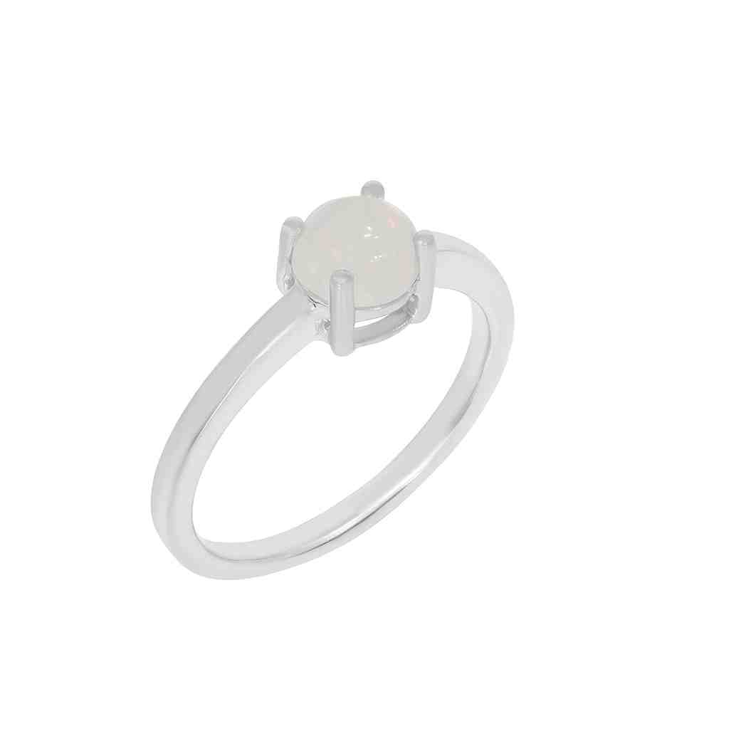 Solid White Gold, Opal Engagement Ring PD31344ALR OPAL